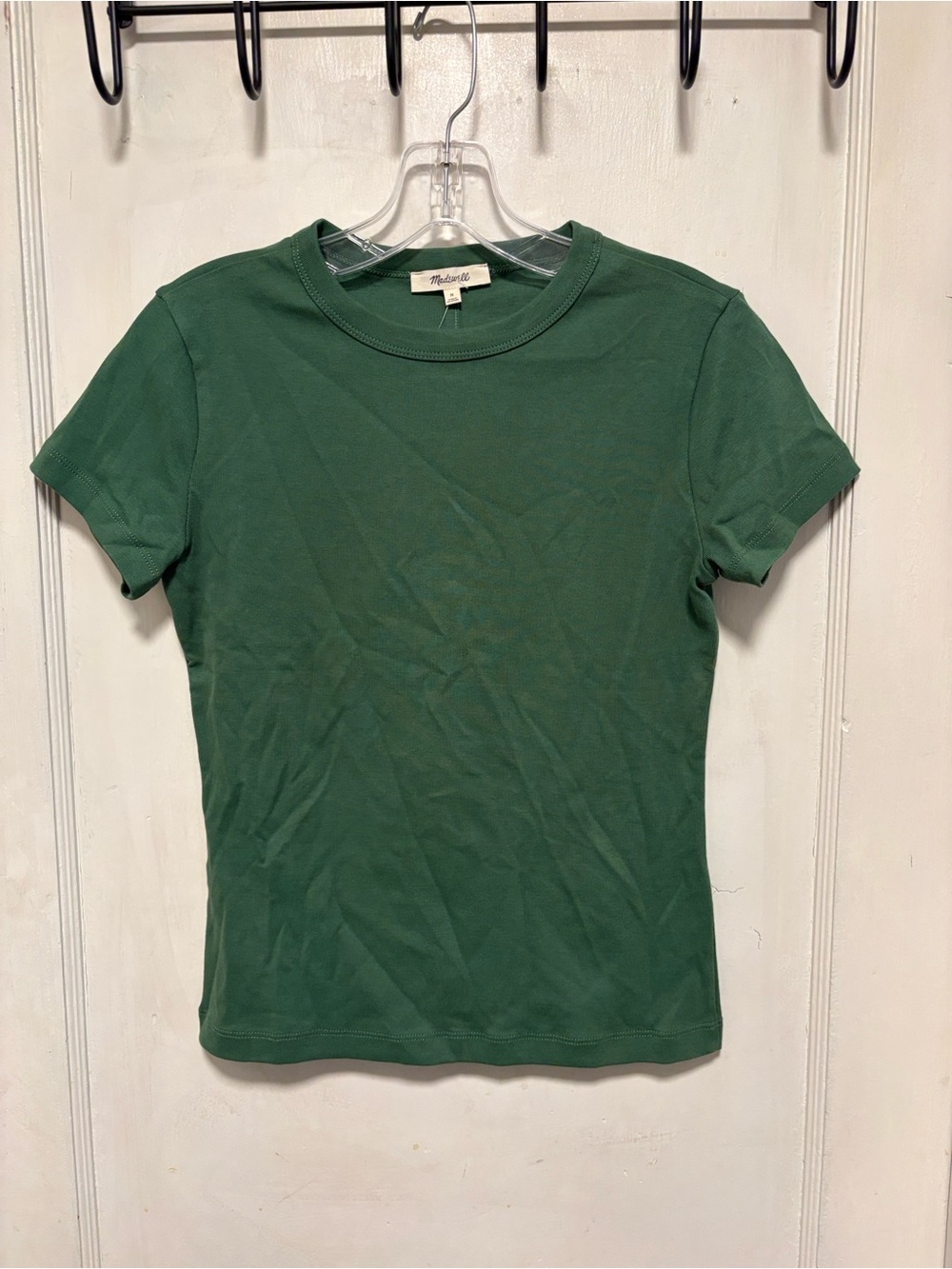 Madewell Green Classic 90s  Crewneck Short Sleeve Baby Tee NY932 Medium
